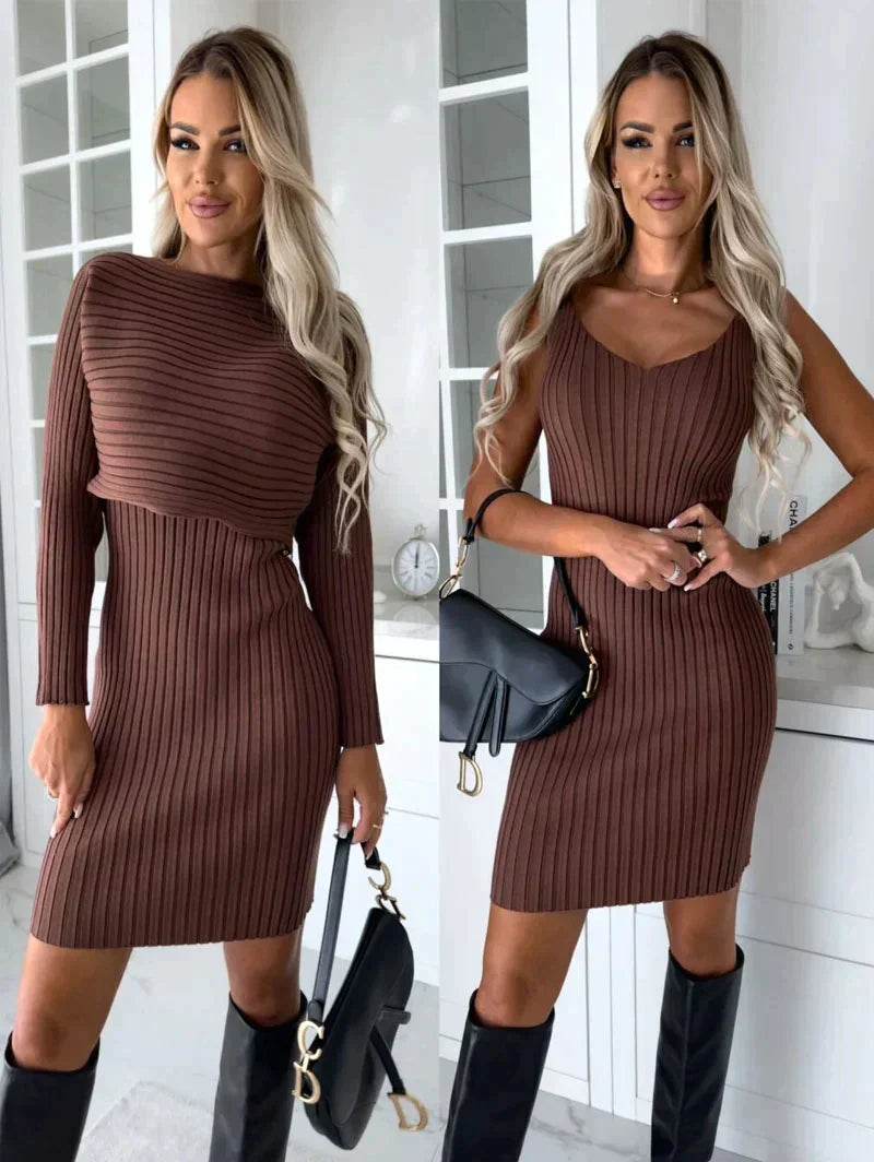 Natalia - Knitted Sweater and Camisole Dress Set