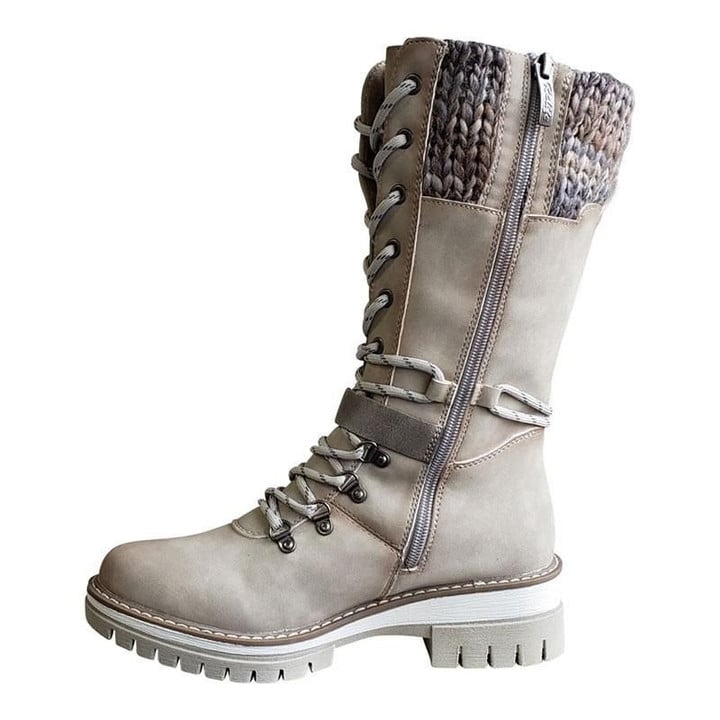 Women's Knitted Boots With Lace Fastening 