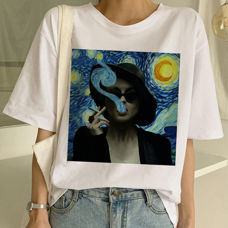 Van Gogh Oil Painting Print T-Shirt