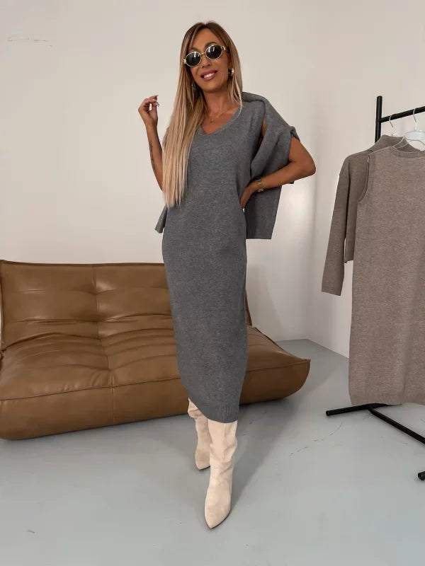 Juls - Midi dress and turtleneck sweater set