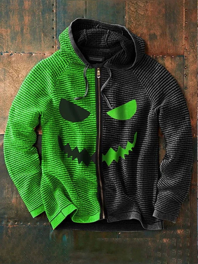 Men's Hooded Jacket with Halloween Grimace Print