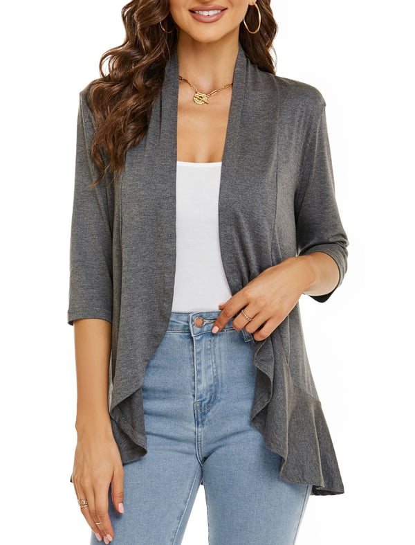 Vicky - Women's Lightweight Casual Open Front Cardigans 