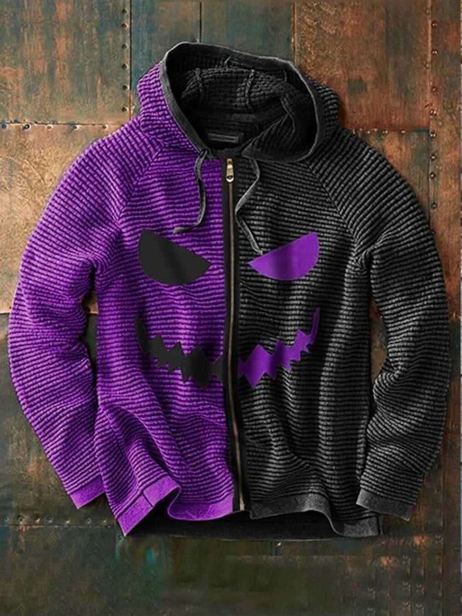 Men's Hooded Jacket with Halloween Grimace Print