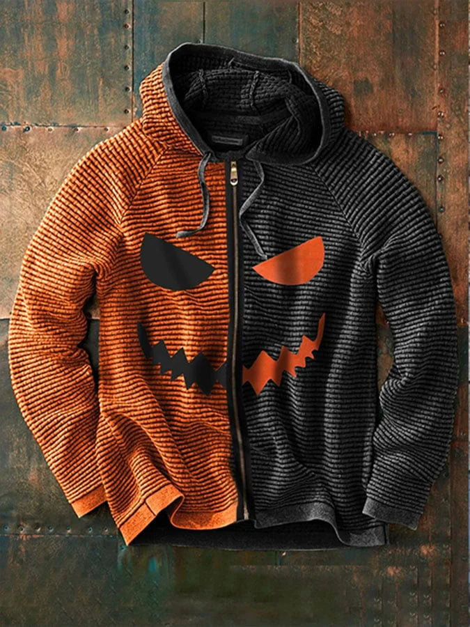 Men's Hooded Jacket with Halloween Grimace Print