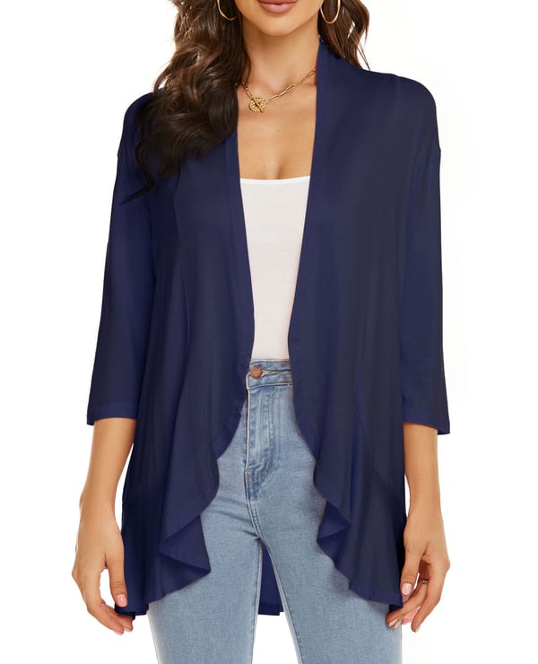 Vicky - Women's Lightweight Casual Open Front Cardigans 