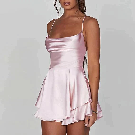 Backless satin dress