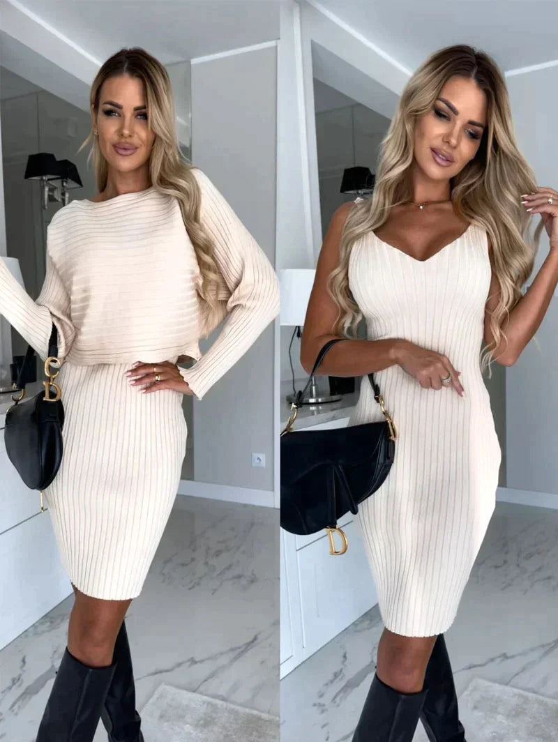 Natalia - Knitted Sweater and Camisole Dress Set