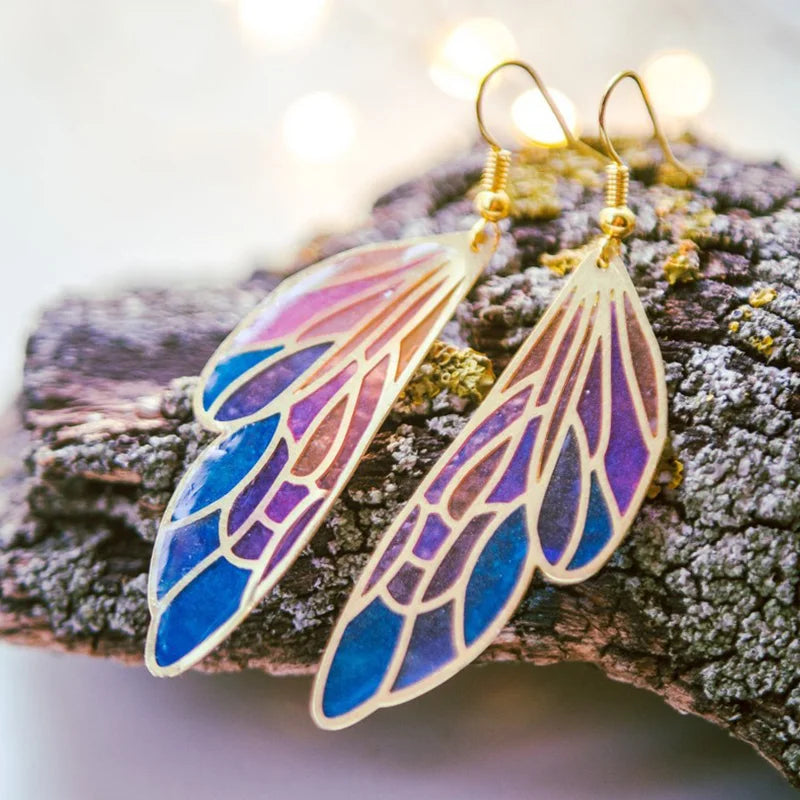 Dreamy Gradient Translucent Wings Earrings