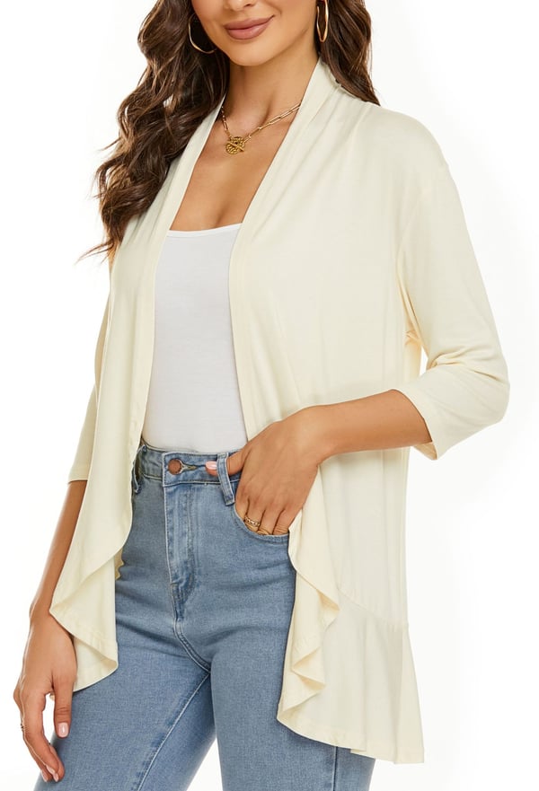 Vicky - Women's Lightweight Casual Open Front Cardigans 