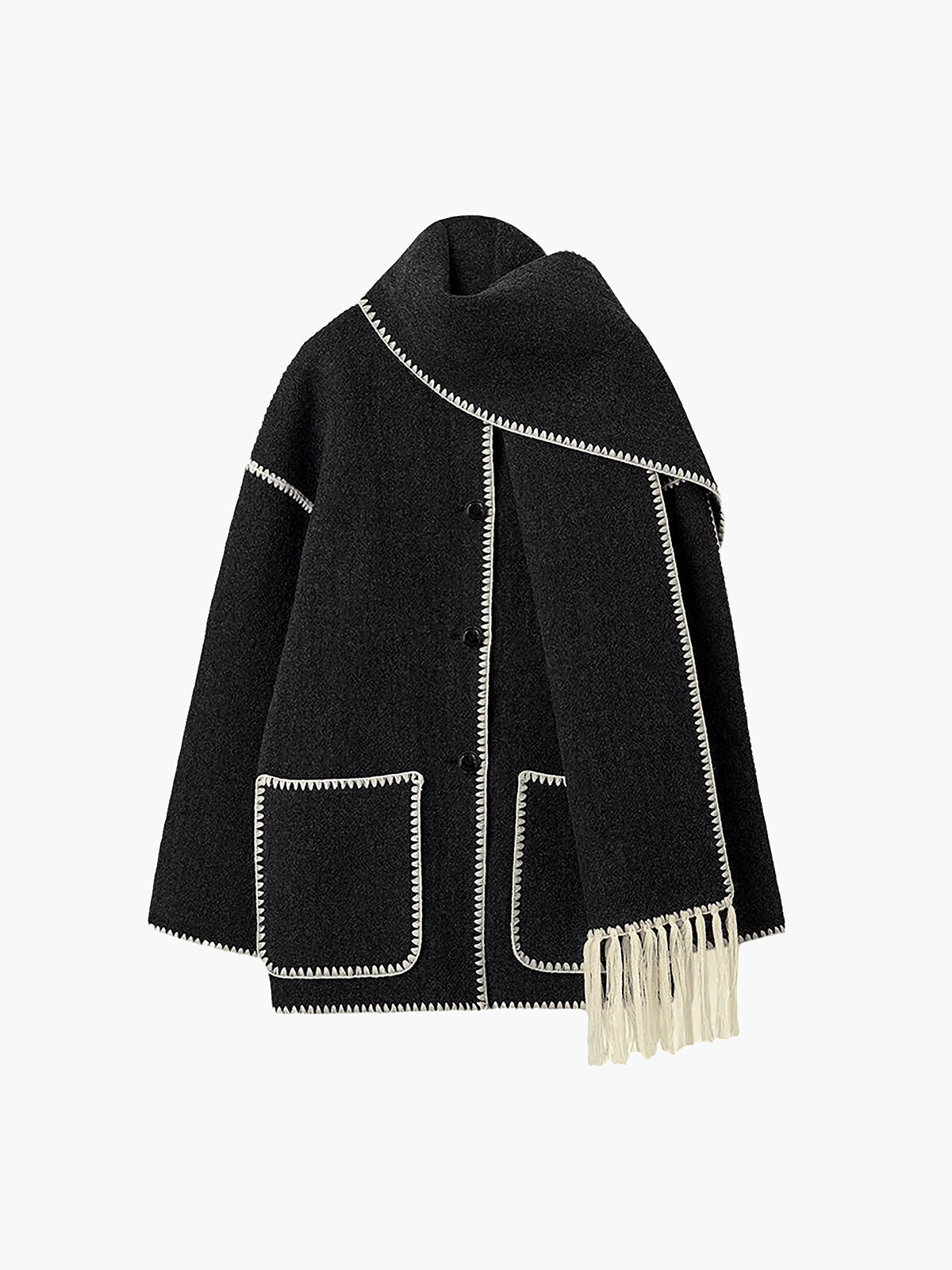 Leslie™ Contrast Jacket With Scarf Edge