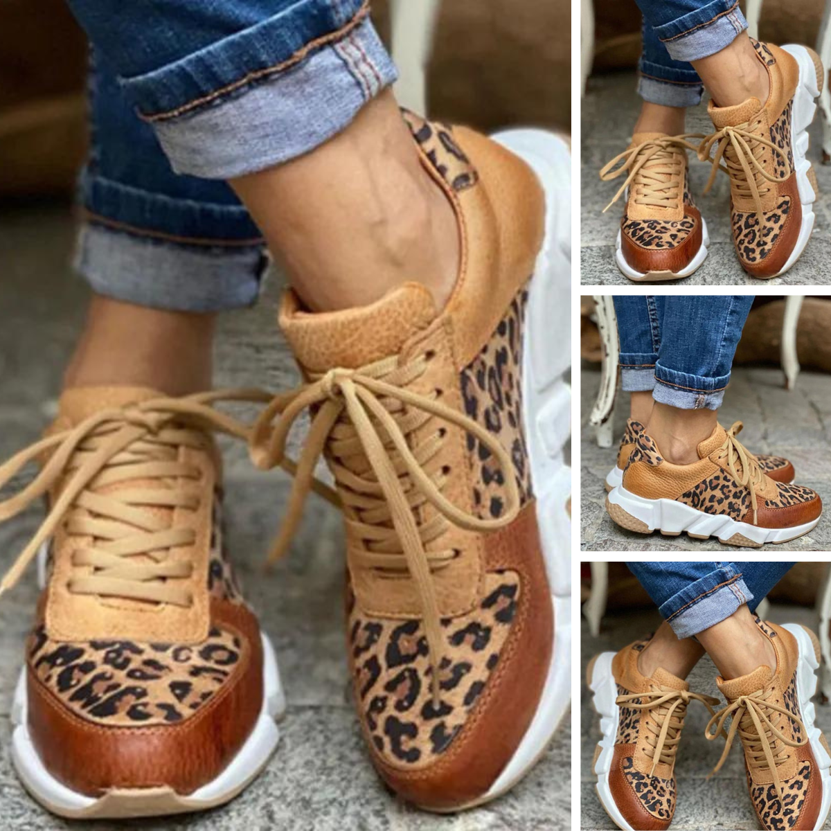 Hailey - Casual vulcanized leopard sneakers 