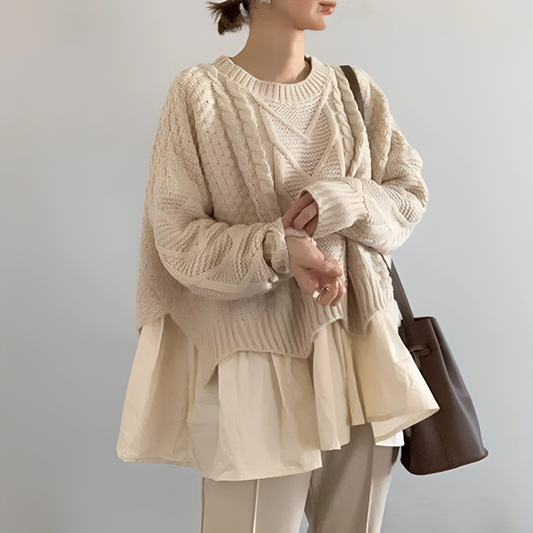 Carla - Apricot crew neck sweater