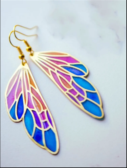 Dreamy Gradient Translucent Wings Earrings