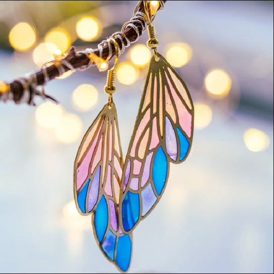 Dreamy Gradient Translucent Wings Earrings