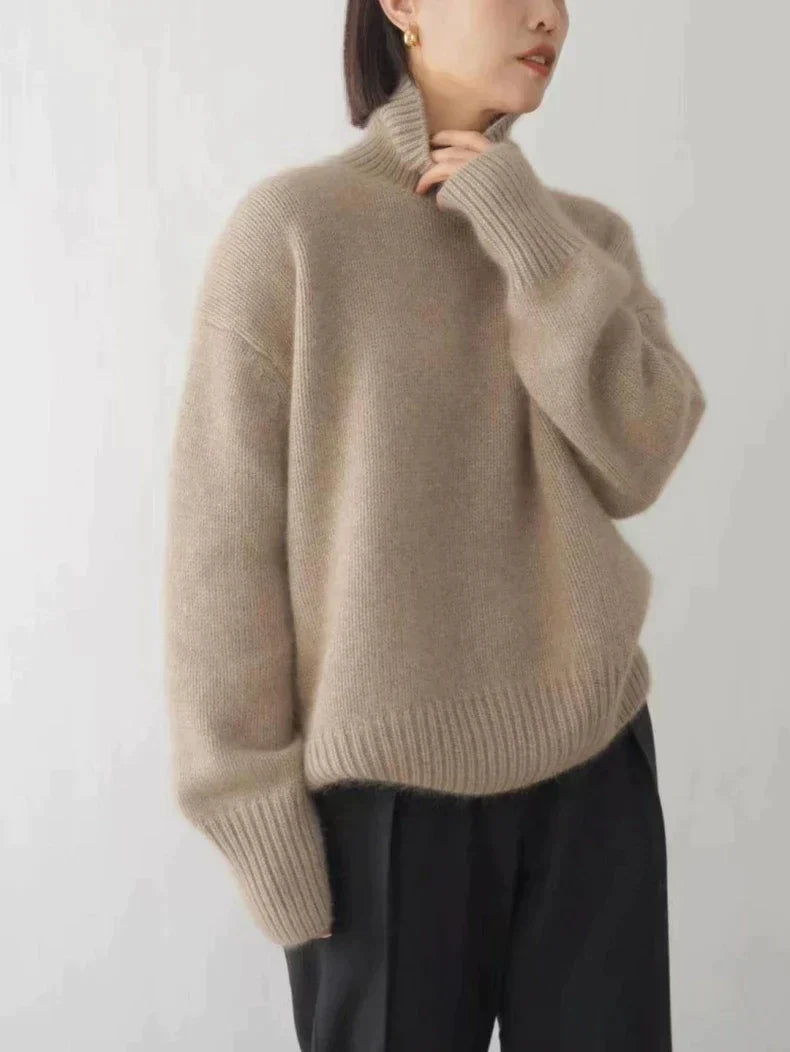 Linen &amp; Cashmere Turtleneck Sweater