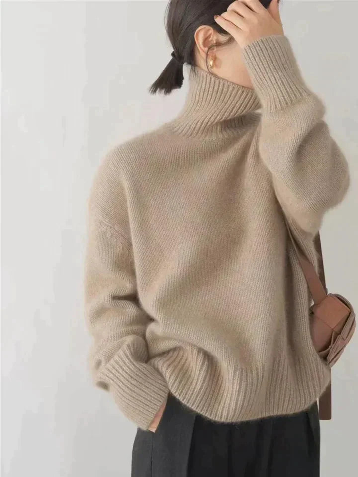 Hanna - Striped Cashmere Turtleneck Sweater