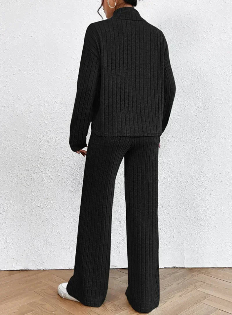 Dayana Set - Turtleneck Jumper and Knitted Trousers