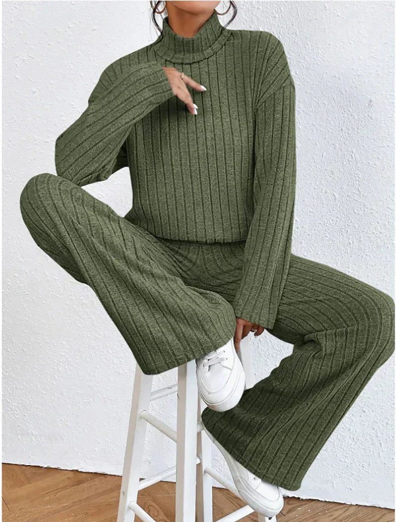 Dayana Set - Turtleneck Jumper and Knitted Trousers