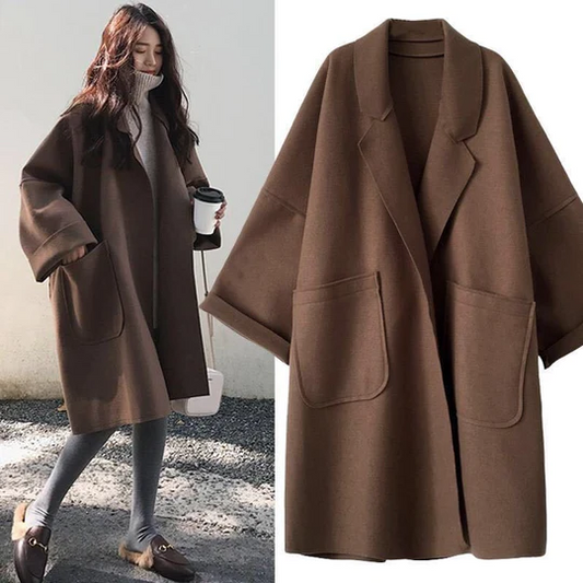 Jennifer - Elegant Oversized Wool Trench Coat