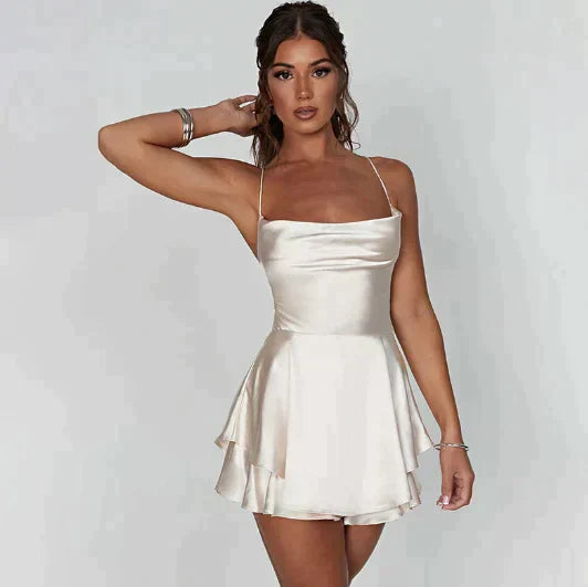 Backless satin dress