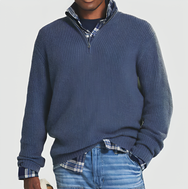 Henry - Men's Casual Business Sweater with Zip