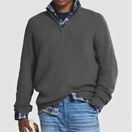 Henry - Men's Casual Business Sweater with Zip