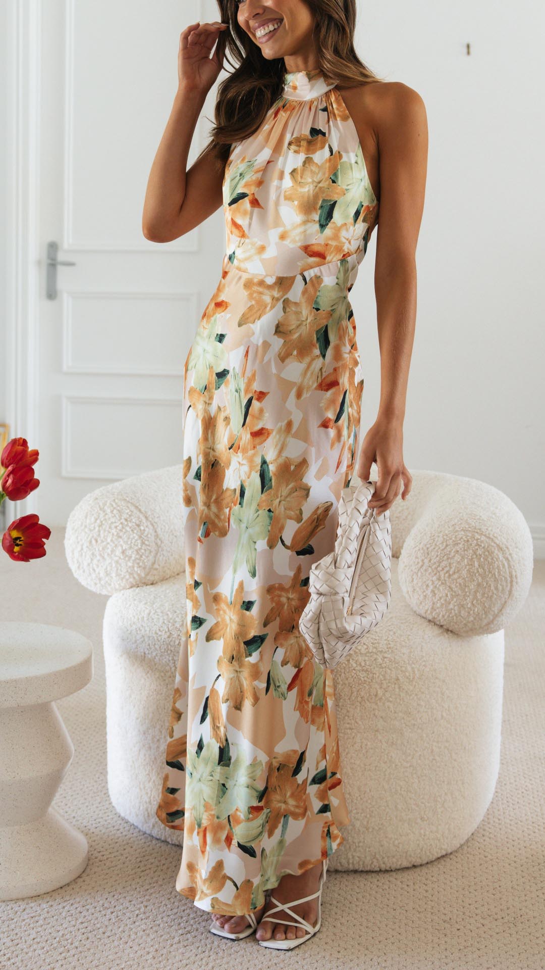 Toperth Maxi Dress with Flower Holder and Open Back