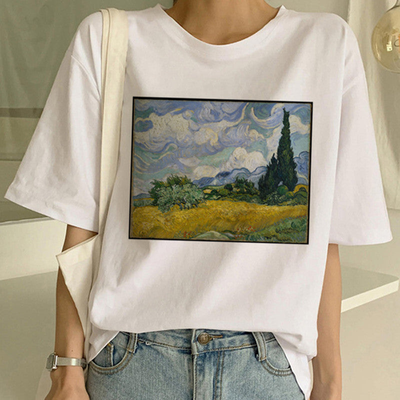 Van Gogh Oil Painting Print T-Shirt