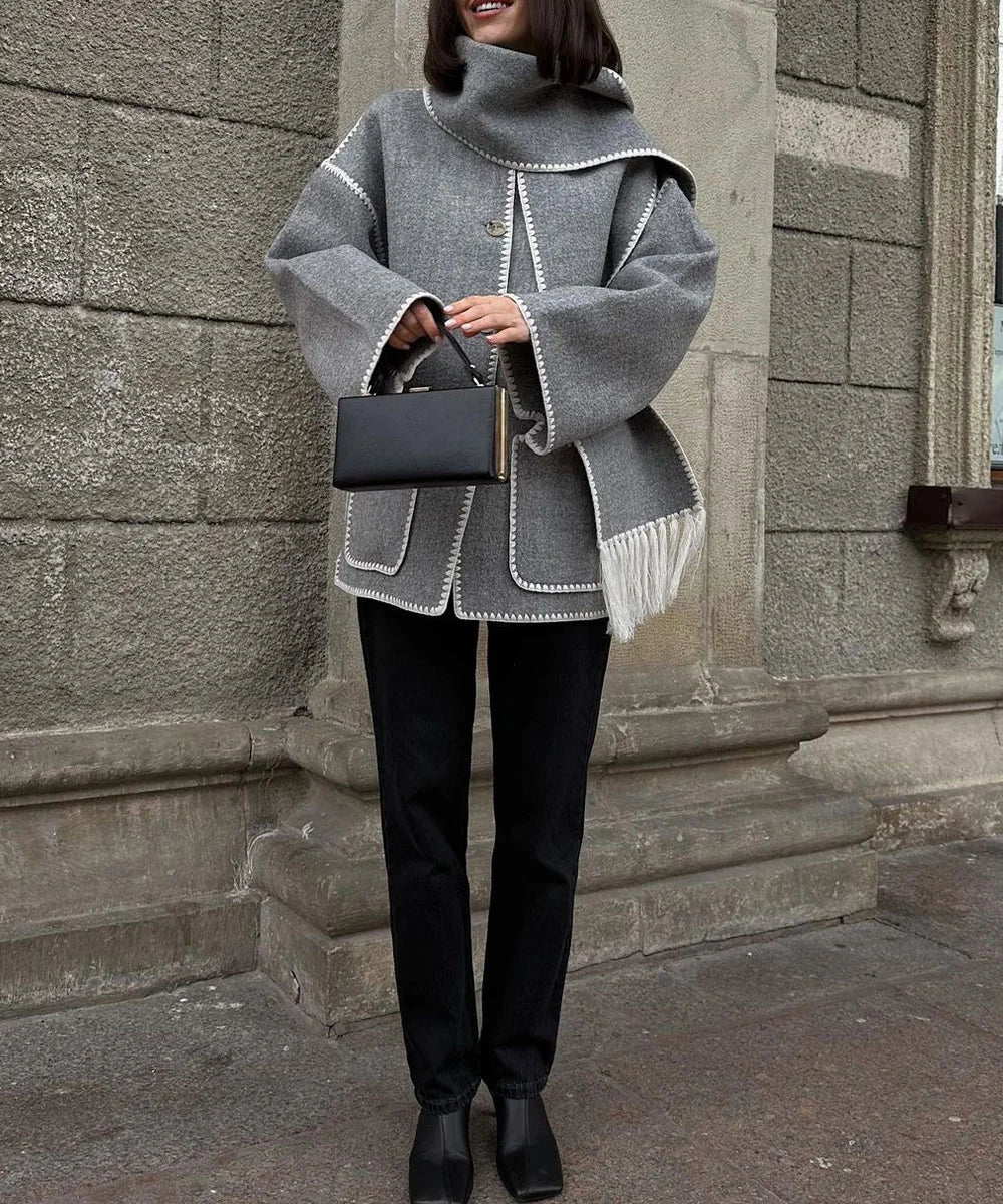 Pamela - Hepburn style wool cape coat