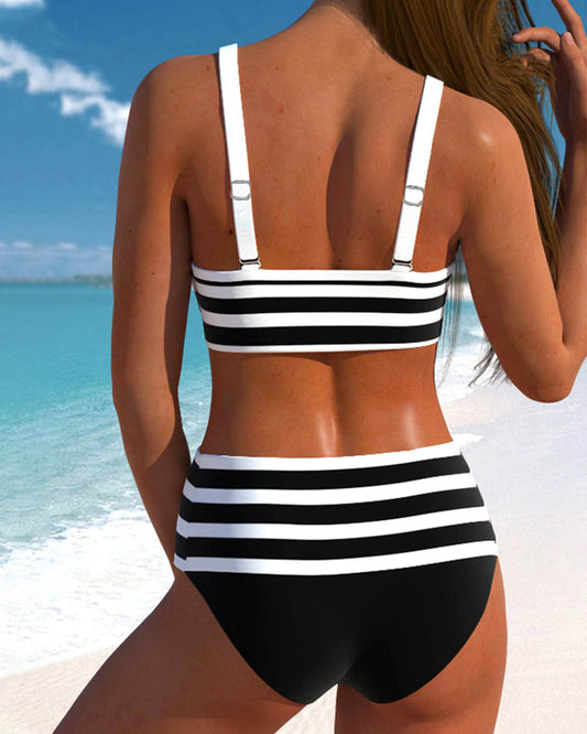 Tara | High-Cut Bikinis With Stripes 