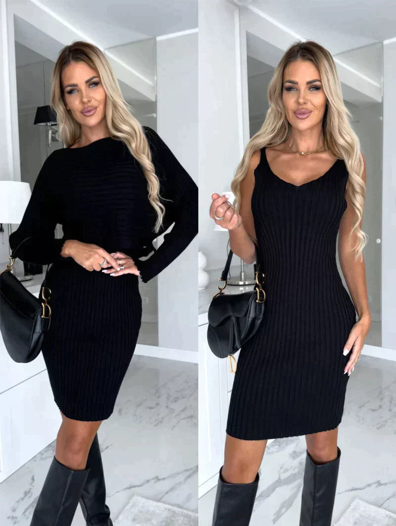 Amanda - Knitted Sweater and Camisole Dress Set