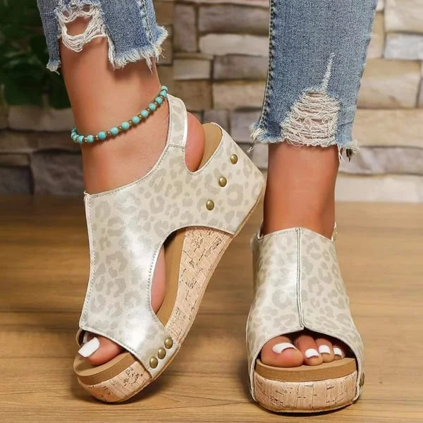 Women's Leather Platform Orthopedic Sandals