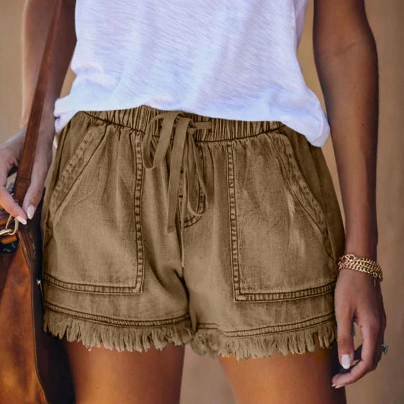 Laura® | High-waisted denim shorts 