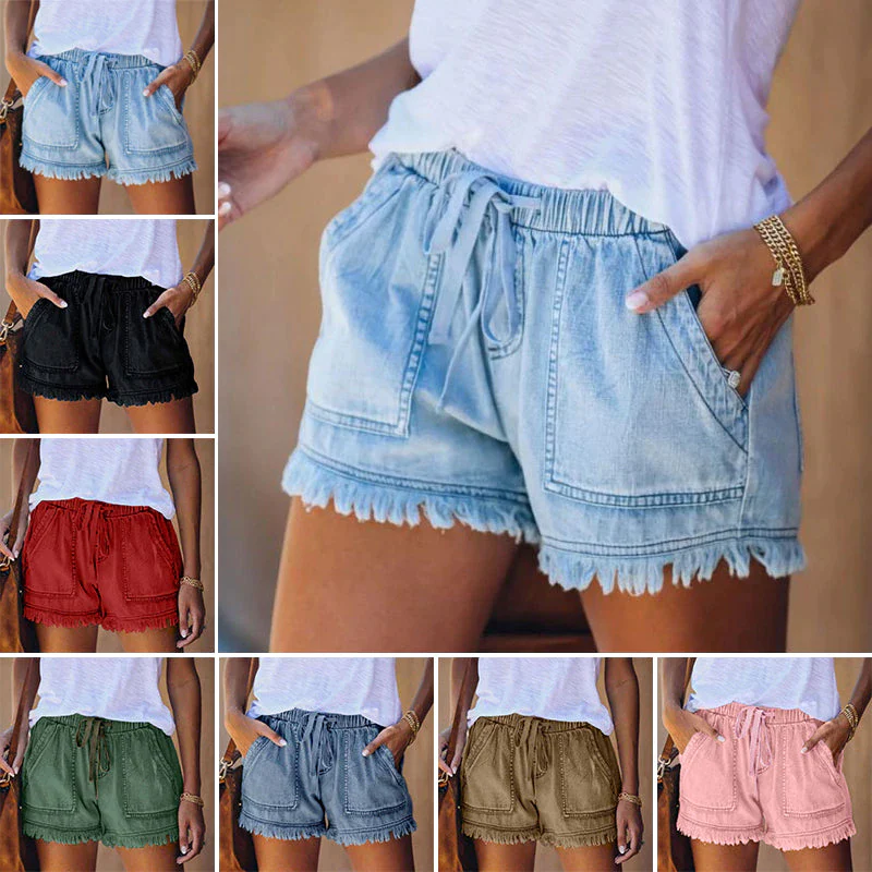 Laura® | High-waisted denim shorts 