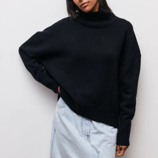 Amélie - Oversized Cotton Turtleneck Sweater 