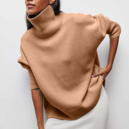 Amélie - Oversized Cotton Turtleneck Sweater 