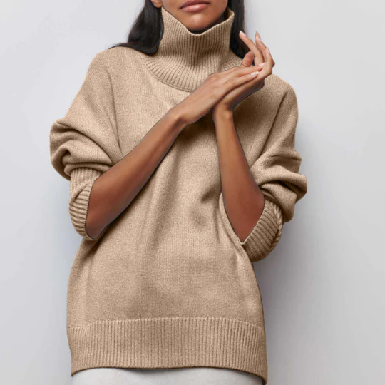 Amélie - Oversized Cotton Turtleneck Sweater 