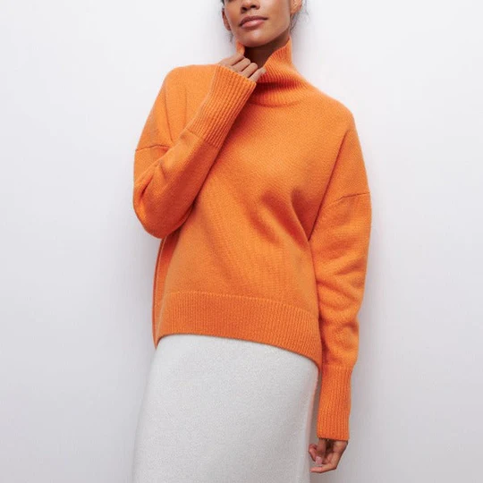 Amélie - Oversized Cotton Turtleneck Sweater 