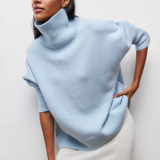 Amélie - Oversized Cotton Turtleneck Sweater 