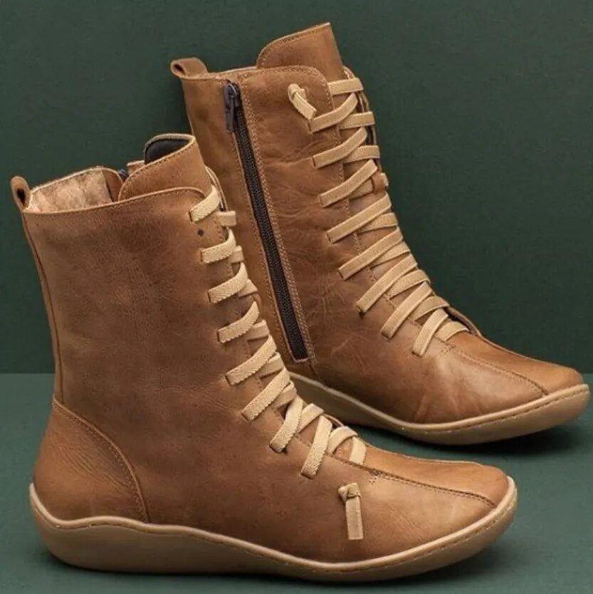 Camila - Natural Leather Winter Boot