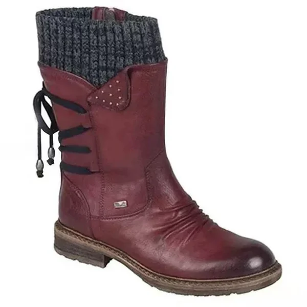 Ruth - Women's warm wool boots, low barrel, with orthotic support and arch