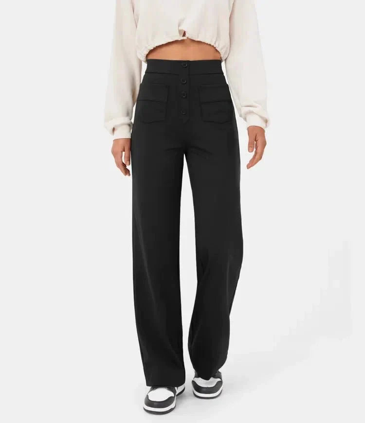 High Waist Stretch Casual Trousers