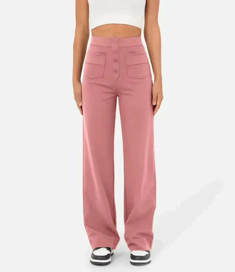 High Waist Stretch Casual Trousers