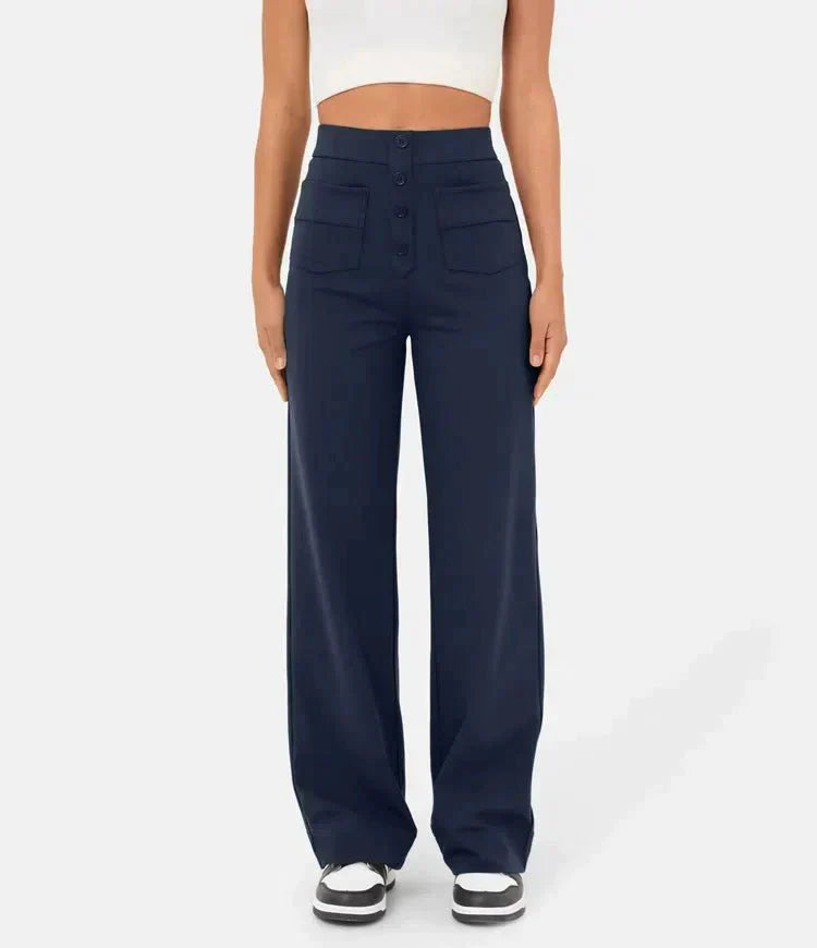 High Waist Stretch Casual Trousers