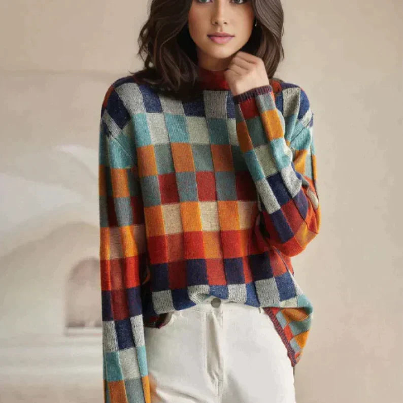 Anna - Couture Cashmere Patchwork Turtleneck