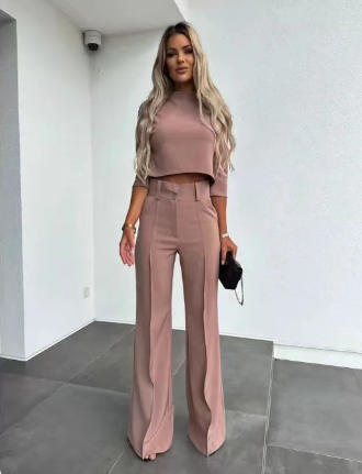 Jennifer - Casual Solid Color Two Piece Set