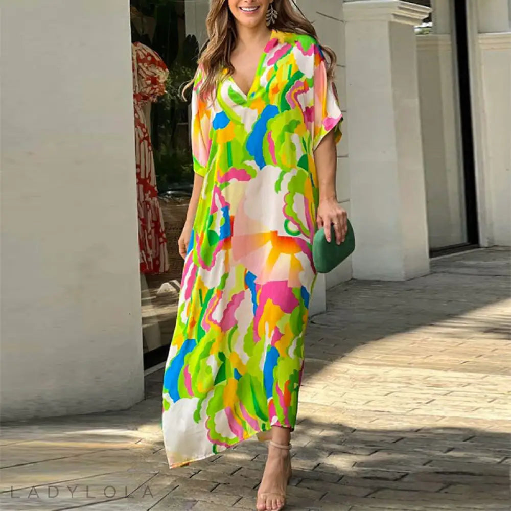 Colorful midi dress