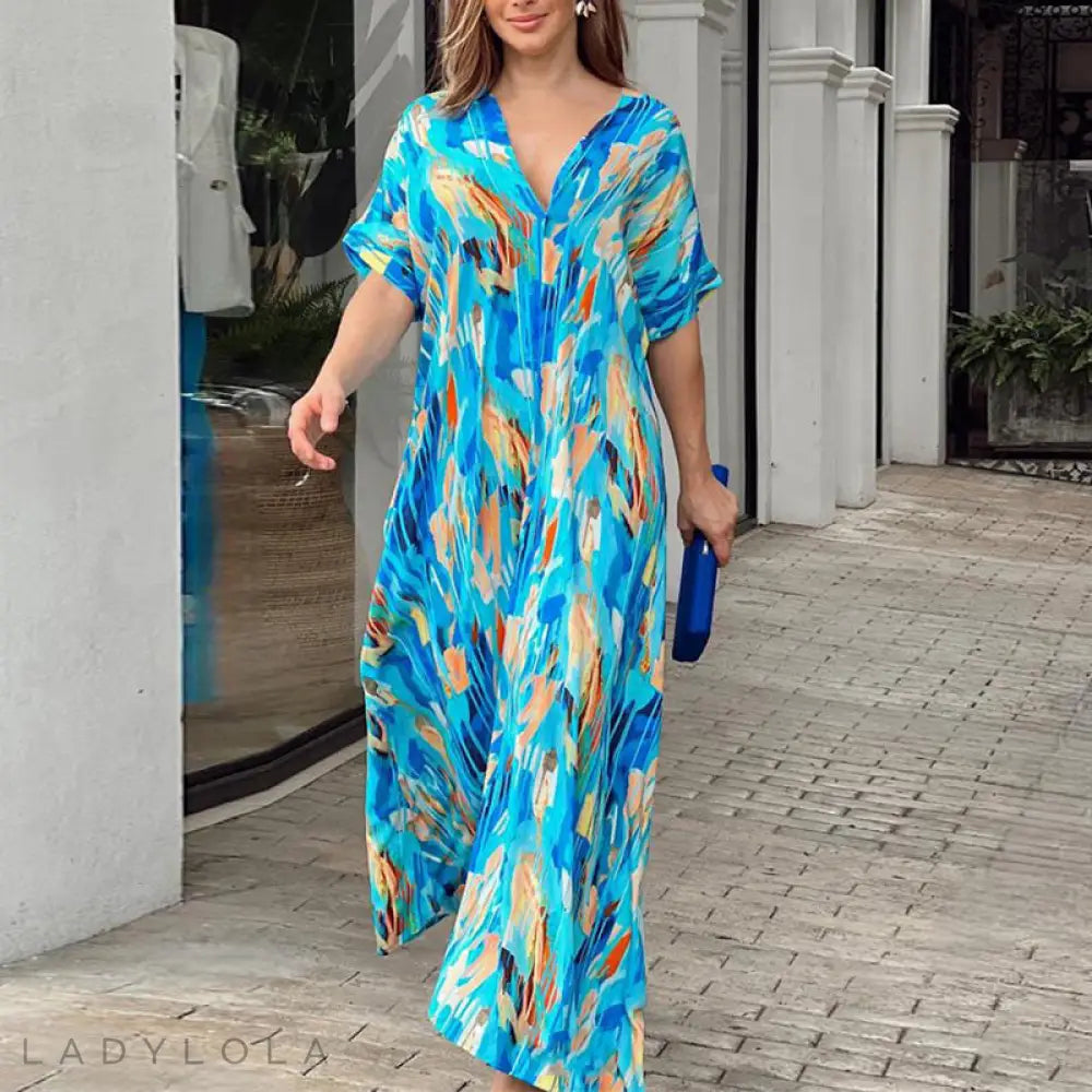 Colorful midi dress