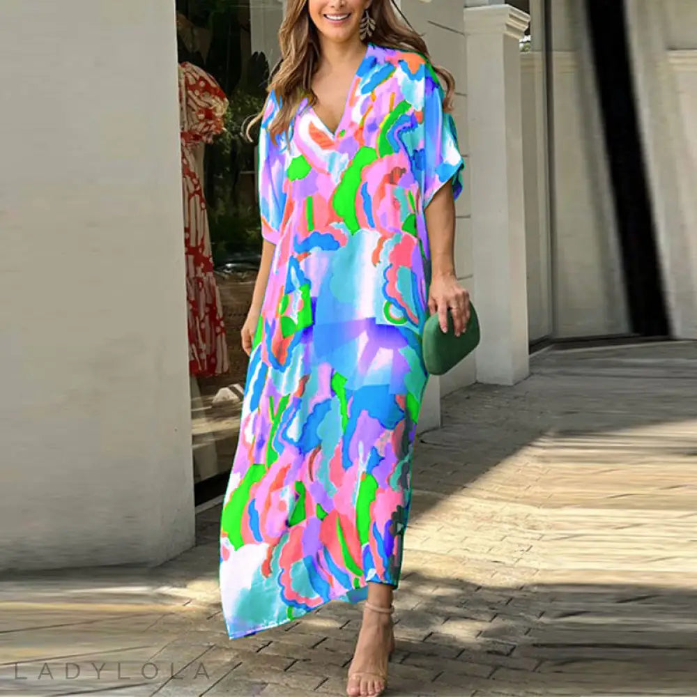 Colorful midi dress