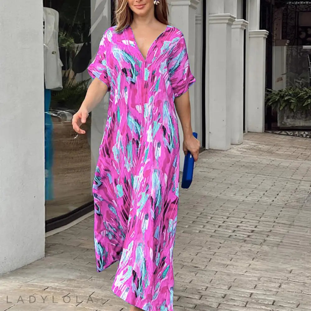 Colorful midi dress